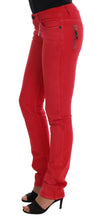 Red Cotton Stretch Slim Jeans Costume National