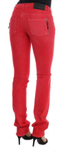 Red Cotton Stretch Slim Jeans Costume National