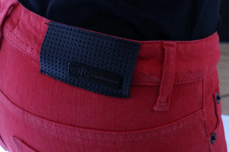 Red Cotton Stretch Slim Jeans Costume National