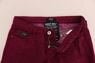 Red Wash Cotton Stretch Denim Jeans Costume National