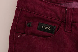 Red Wash Cotton Stretch Denim Jeans Costume National