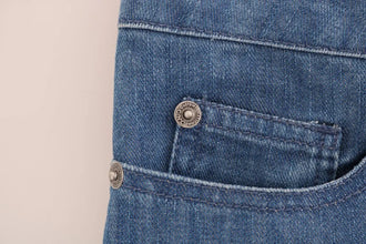 Blue Wash Cotton Boyfriend Fit Jeans Costume National