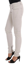 White Cotton Stretch Slim Jeans Costume National