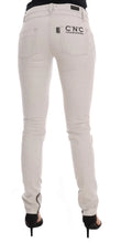 White Cotton Stretch Slim Jeans Costume National