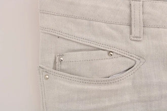 White Cotton Stretch Slim Jeans Costume National