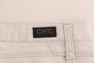 White Cotton Stretch Slim Jeans Costume National