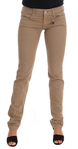 Beige Cotton Stretch Slim Fit Jeans Costume National