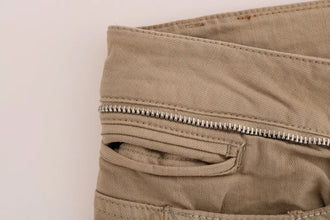 Beige Cotton Stretch Slim Fit Jeans Costume National