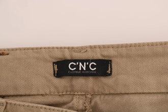 Beige Cotton Stretch Slim Fit Jeans Costume National