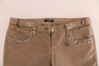 Beige Cotton Stretch Slim Fit Jeans Costume National