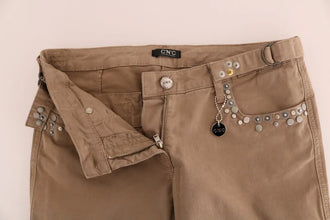 Beige Cotton Stretch Slim Fit Jeans Costume National