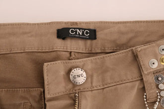 Beige Cotton Stretch Slim Fit Jeans Costume National