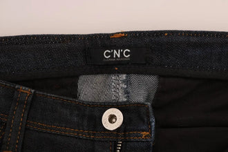 Dark Blue Cotton Slim Fit Jeans Costume National