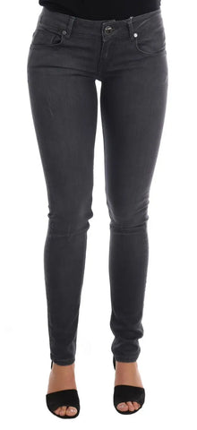 Gray Cotton Slim Fit Denim Jeans Acht