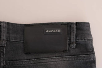 Gray Cotton Slim Fit Denim Jeans Acht