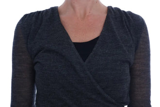 Gray Wool Lace Top Long Sleeved T-shirt Ermanno Scervino
