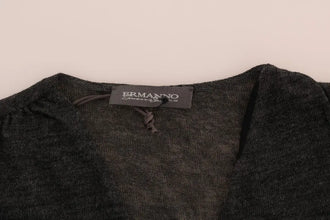 Gray Wool Lace Top Long Sleeved T-shirt Ermanno Scervino