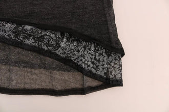 Gray Wool Lace Top Long Sleeved T-shirt Ermanno Scervino