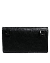 Dolce & Gabbana Black Leather DG Logo Bifold Card Slot Crossbody Bag