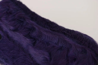 Purple Sheep Fur Leather Loafers Dolce & Gabbana