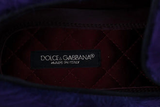 Purple Sheep Fur Leather Loafers Dolce & Gabbana