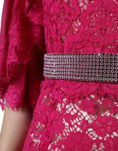 Dolce & Gabbana Pink Lace Crystal Sheath Long Gown Dress