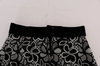 Floral Macramé Lace Crystal Button Skirt Dolce & Gabbana