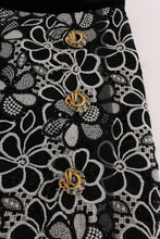 Floral Macramé Lace Crystal Button Skirt Dolce & Gabbana