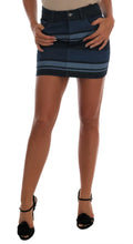 Blue Short striped Mini Denim Skirt Dolce & Gabbana