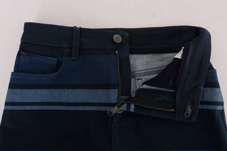 Blue Short striped Mini Denim Skirt Dolce & Gabbana