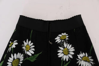 Black Embellished Daisy Brocade Skirt Dolce & Gabbana