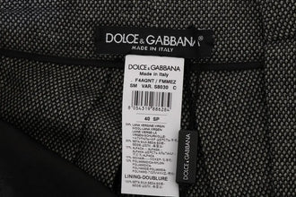 Gray Wool High Waist Mini Shorts Dolce & Gabbana