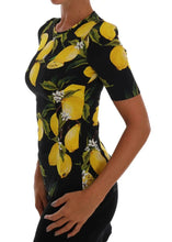 Multicolor Lemon Silk Stretch T-Shirt Dolce & Gabbana