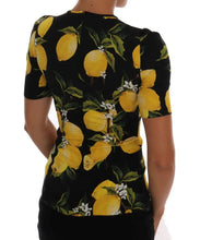 Multicolor Lemon Silk Stretch T-Shirt Dolce & Gabbana