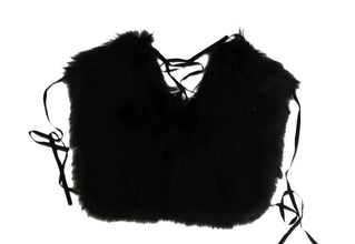 Black Silver Fox Fur Scarf Dolce & Gabbana