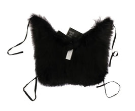 Black Silver Fox Fur Scarf Dolce & Gabbana