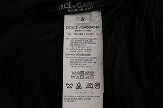 Black Silver Fox Fur Scarf Dolce & Gabbana