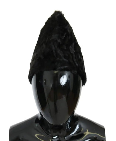 Black Xiangao Lamb Fur Beanie Dolce & Gabbana