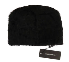Black Xiangao Lamb Fur Beanie Dolce & Gabbana