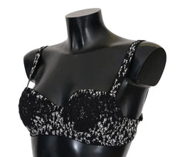Black Silk White Lace Stretch Underwear Bra Dolce & Gabbana