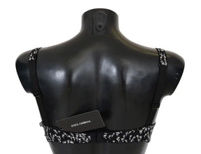 Black Silk White Lace Stretch Underwear Bra Dolce & Gabbana