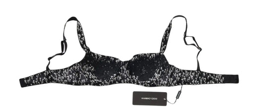 Black Silk White Lace Stretch Underwear Bra Dolce & Gabbana
