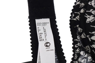 Black Silk White Lace Stretch Underwear Bra Dolce & Gabbana