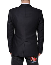 Dolce & Gabbana Dark Blue Wool Single Breasted Dress Coat Blazer