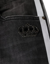 Dolce & Gabbana Black Tattered Cotton Skinny Men Denim Jeans