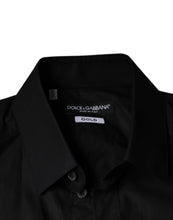 Dolce & Gabbana Black Cotton Stretch Dress GOLD Formal Shirt