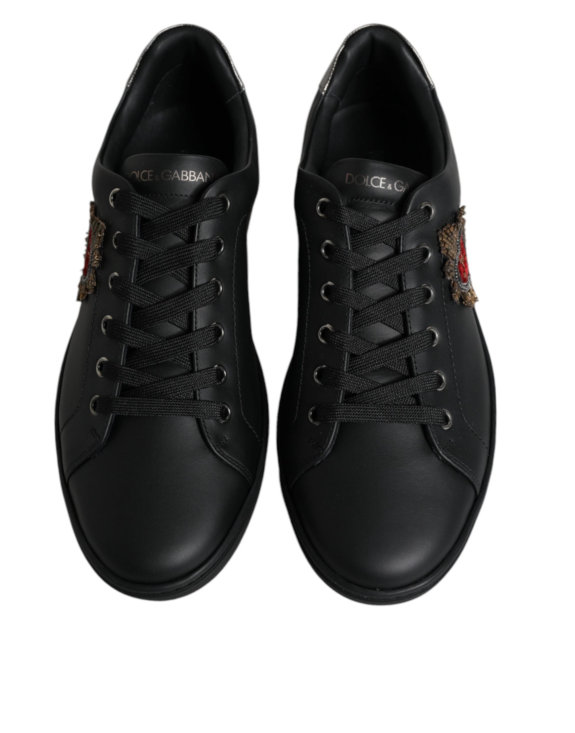 Black London Sacred Heart Men Sneakers Shoes Dolce & Gabbana