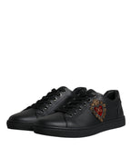 Black London Sacred Heart Men Sneakers Shoes Dolce & Gabbana