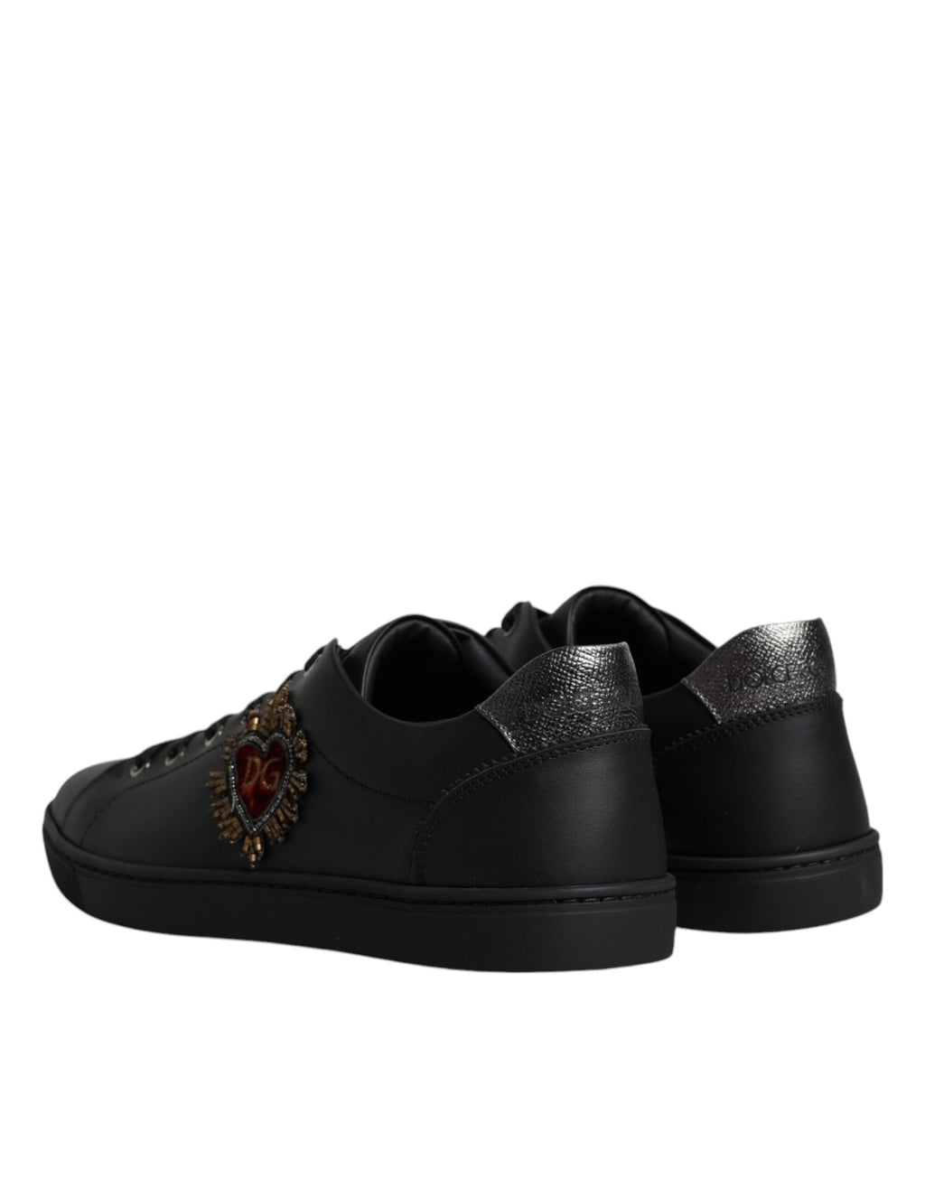 Black London Sacred Heart Men Sneakers Shoes Dolce & Gabbana