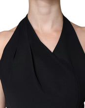 Emporio Armani Black Sleeveless Halter Sheath Long Gown Dress